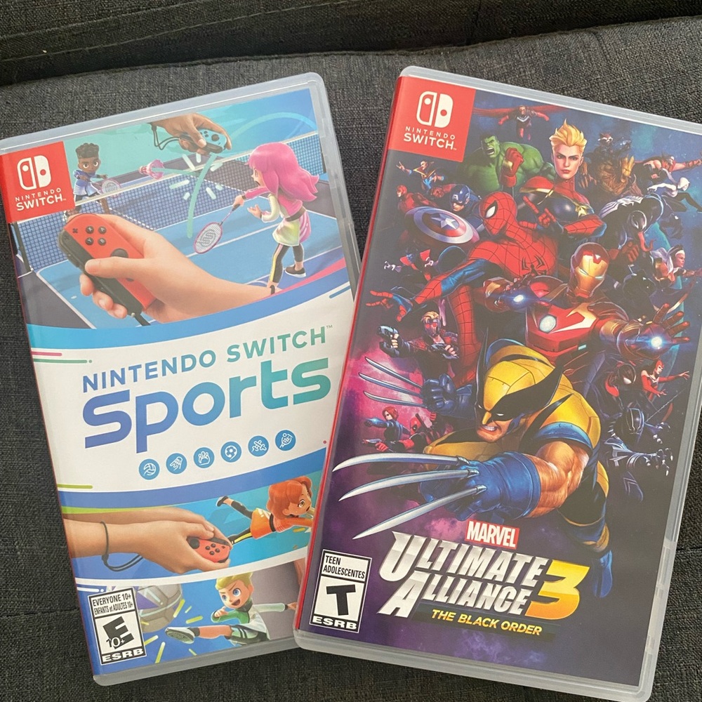 2 Game bundle. Nintendo Switch Sports Game and Marvel Ultimate Alliance